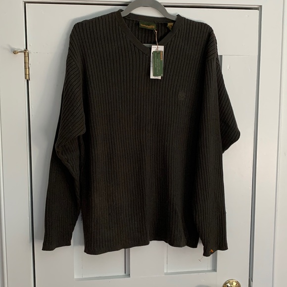 NWT Mens Timberland size L Greige Sweater V neck - Picture 1 of 8